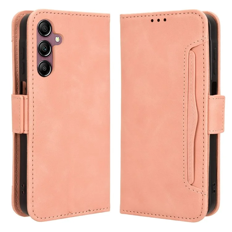 Per Samsung Galaxy A15 5G Cover Portacarte Multifunzione Supporto Telefono Cover in Pelle - Rosa
