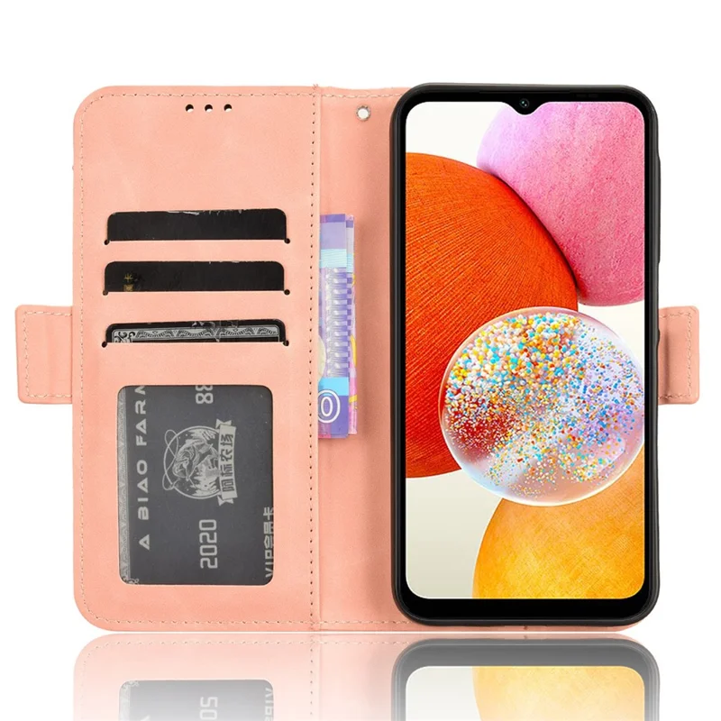 Per Samsung Galaxy A15 5G Cover Portacarte Multifunzione Supporto Telefono Cover in Pelle - Rosa