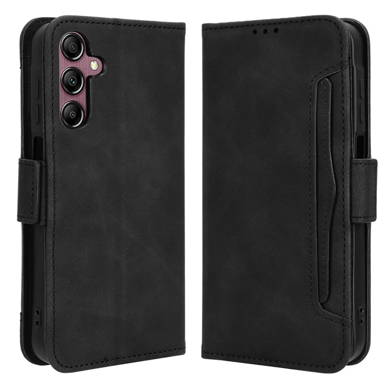 Para Samsung Galaxy A15 5G Capa Suporte Múltiplo Cartão Suporte Capa de Telefone de Couro - Preto