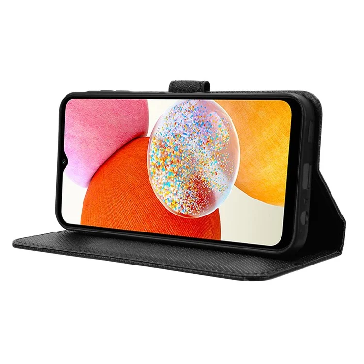 Für Samsung Galaxy A15 5G Case Diamond Textur Leder Brieftasche Handyhülle - Schwarz