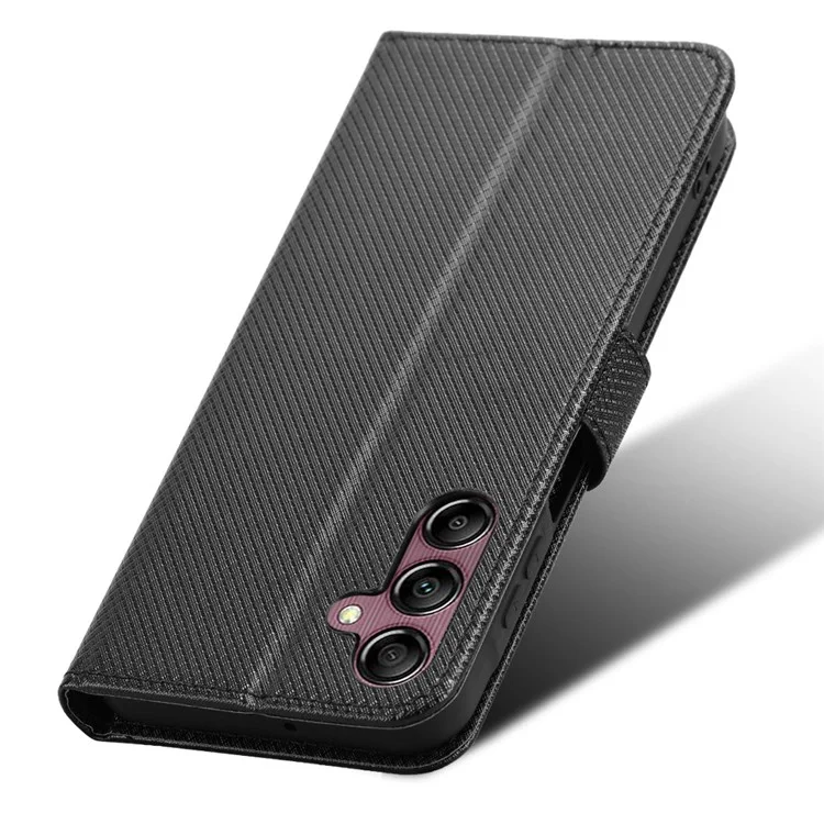 Für Samsung Galaxy A15 5G Case Diamond Textur Leder Brieftasche Handyhülle - Schwarz