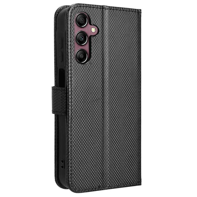 Für Samsung Galaxy A15 5G Case Diamond Textur Leder Brieftasche Handyhülle - Schwarz