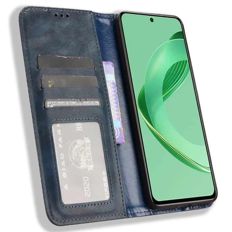Für Huawei nova 11 SE / nova 12 SE 4G Hülle Magnetisches Auto-Schließ-Portemonnaie-Ständer-Handycover - Blau