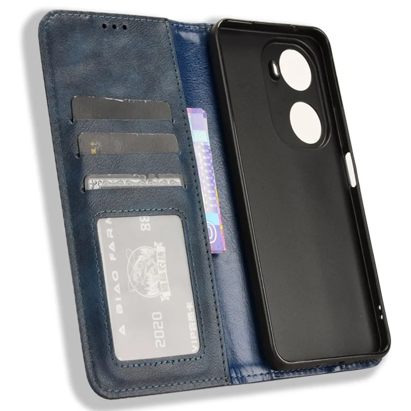 Für Huawei nova 11 SE / nova 12 SE 4G Hülle Magnetisches Auto-Schließ-Portemonnaie-Ständer-Handycover - Blau