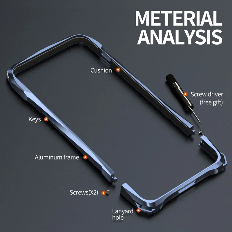 LUPHIE For iPhone 15 Pro Bumper Case Metal Scratch-resistant Protective Phone Frame Case - Black