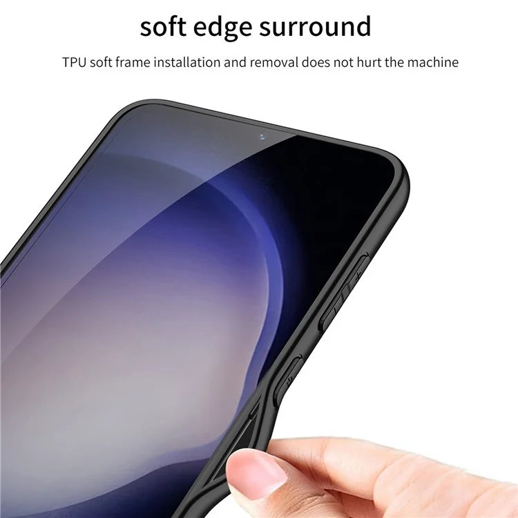 GKK Pour Samsung Galaxy S24 Étui Texture PU Cuir + PC + TPU Anti-chute Housse de Téléphone - Texture Brossée