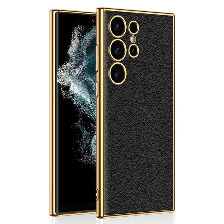 Estuche GKK para Samsung Galaxy S24 Ultra Funda Electrochapada Marco Slim Phone Cover - Negro