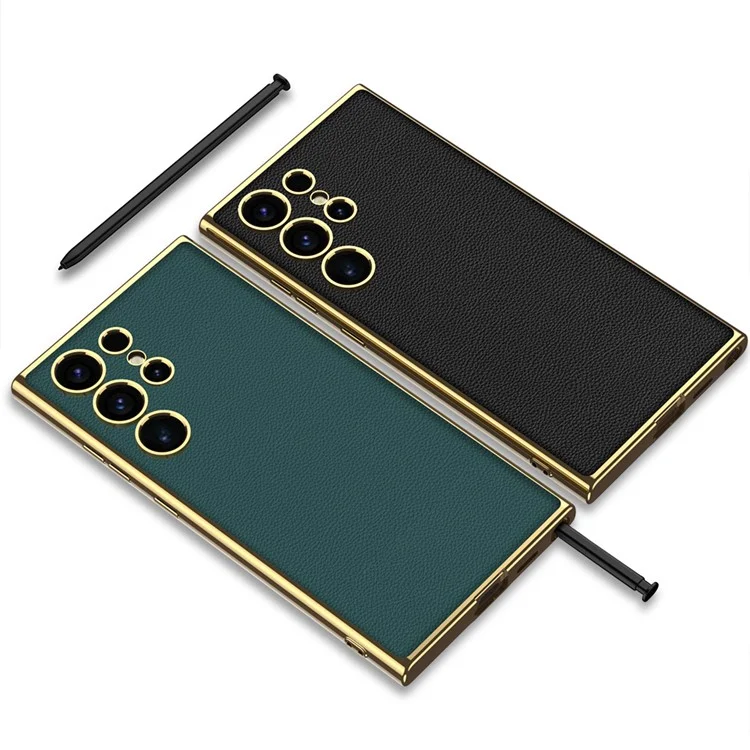 Estuche GKK para Samsung Galaxy S24 Ultra Funda Electrochapada Marco Slim Phone Cover - Negro