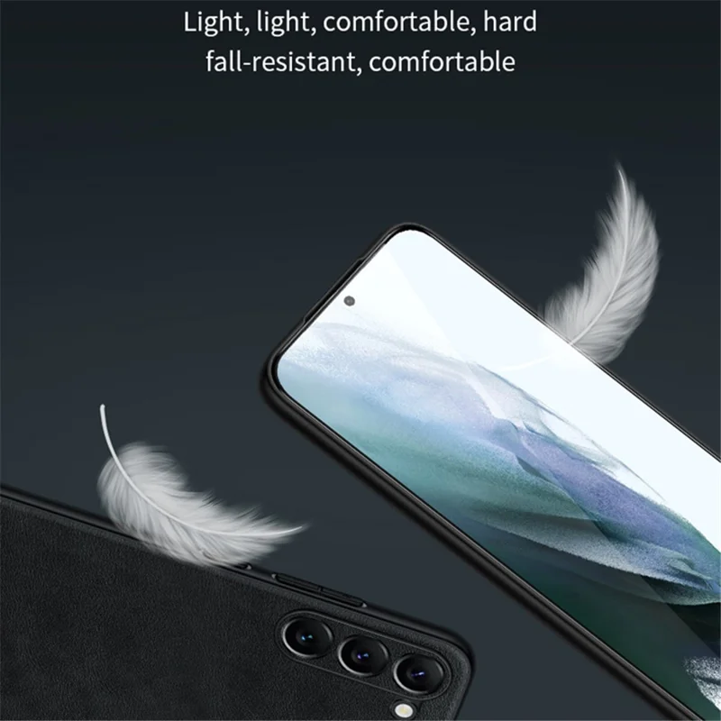 SULADA For Samsung Galaxy S24 Cell Phone Cases PU Leather+TPU+PC Back Cover - Black