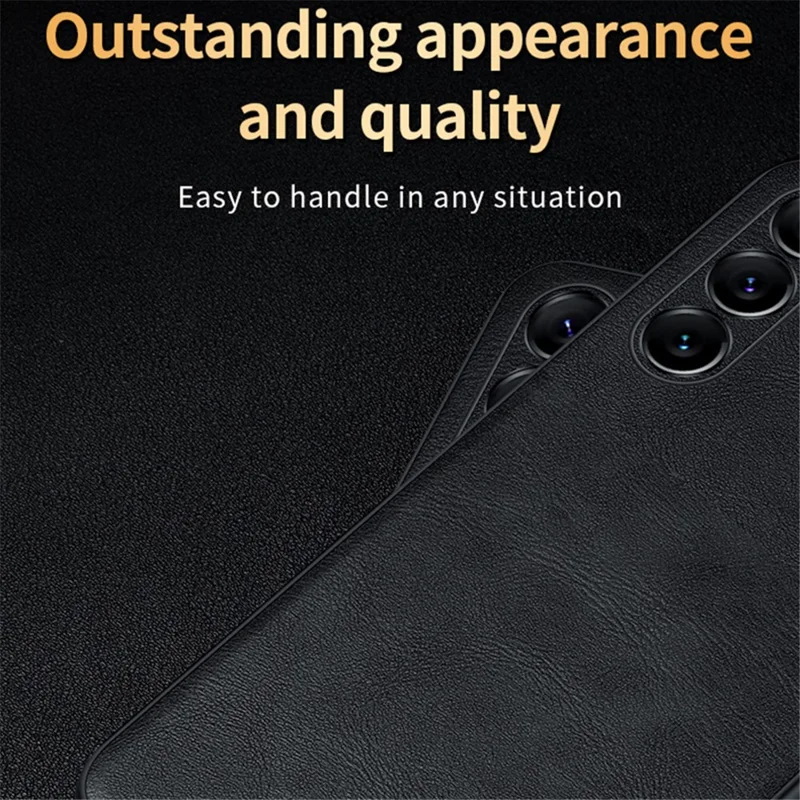 SULADA For Samsung Galaxy S24 Cell Phone Cases PU Leather+TPU+PC Back Cover - Black