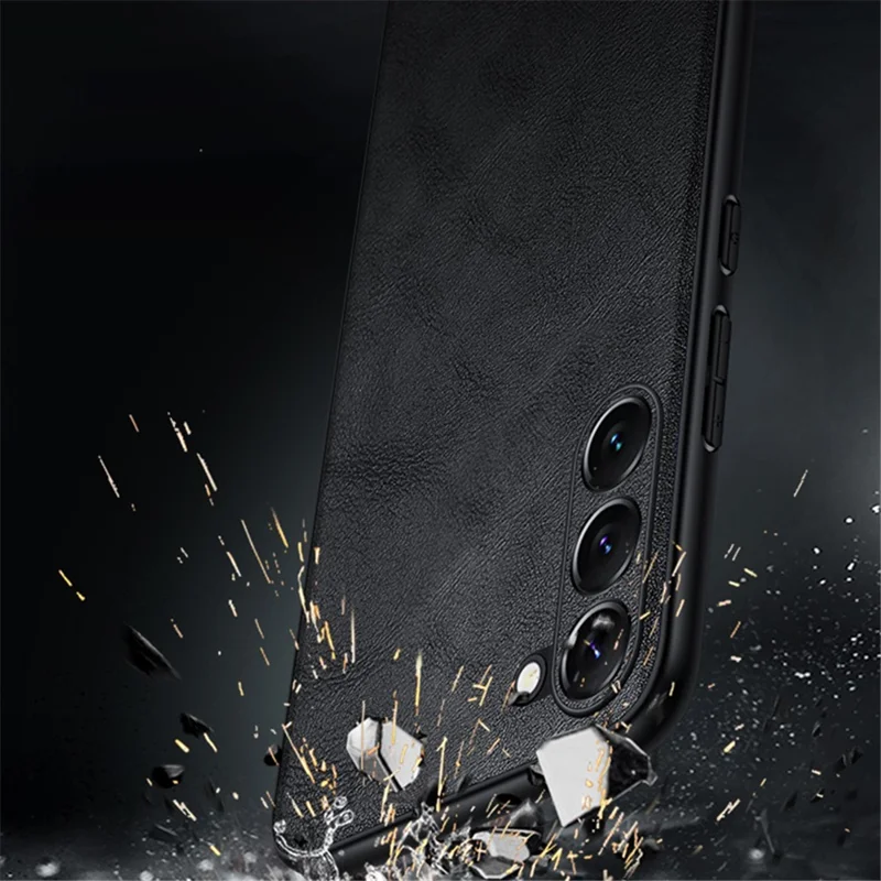 SULADA Cell Phone Cases for Samsung Galaxy S24 Ultra PU Leather+TPU+PC Cover - Black