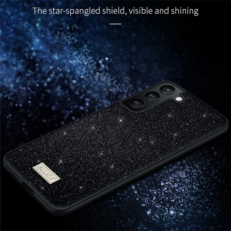 SULADA Cell Phone Cases for Samsung Galaxy S24 Glitter Sequins PU Leather+PC+TPU Cover - Purple