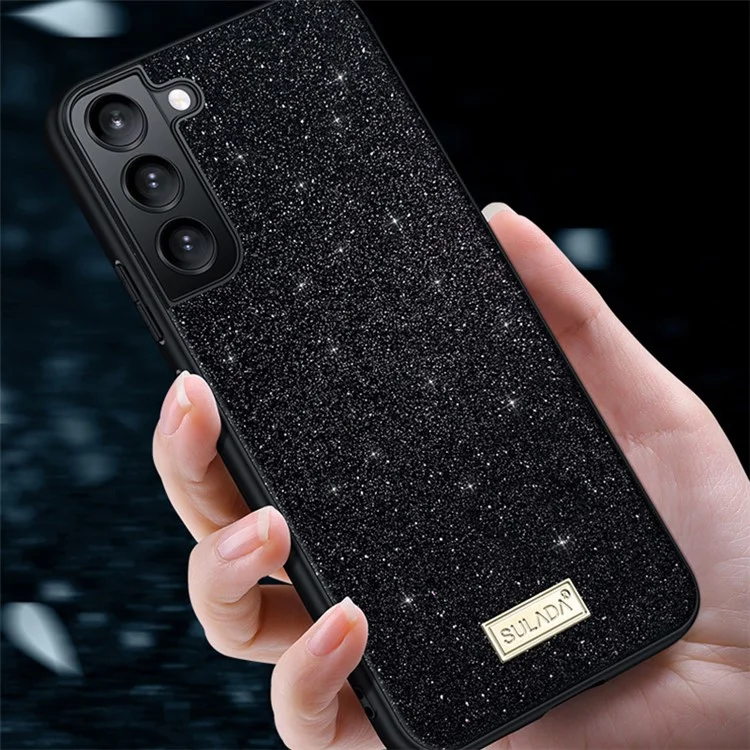 SULADA Cell Phone Cases for Samsung Galaxy S24 Glitter Sequins PU Leather+PC+TPU Cover - Purple