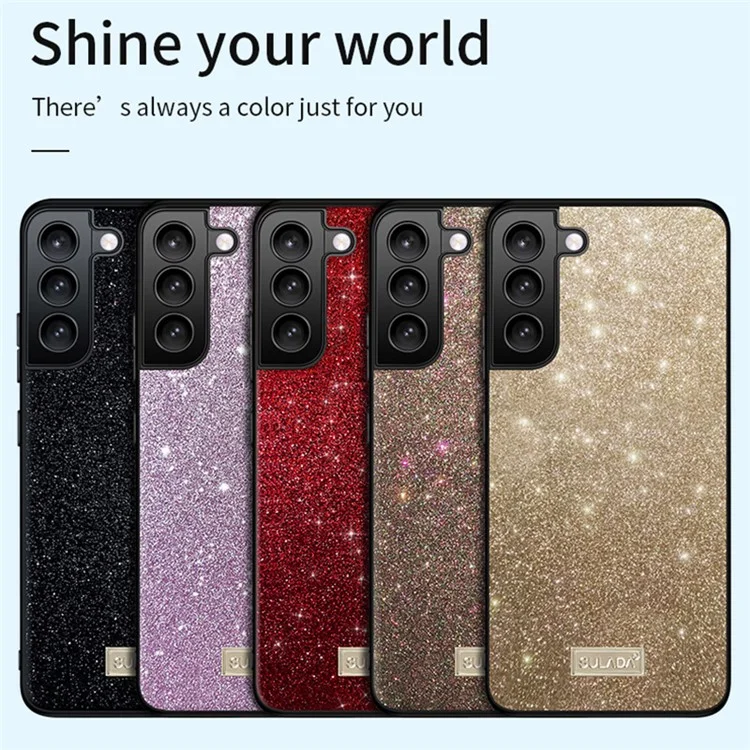 SULADA Cell Phone Cases for Samsung Galaxy S24 Glitter Sequins PU Leather+PC+TPU Cover - Purple