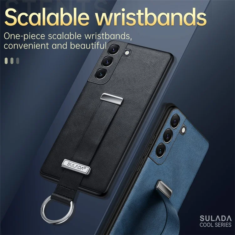 SULADA Fashion Series para Samsung Galaxy S24+ Funda Cuero+PC+TPU Crazy Horse Funda Trasera para Teléfono - Azul