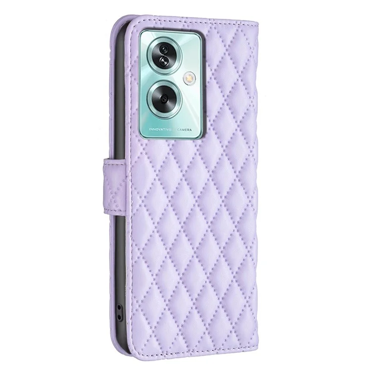 BINFEN COLOR BF Style-14 для Oppo A79 5G / A2 5G Чехлы для мобильных телефонов Кожаный чехол-книжка с держателем для кошелька - Фиолетовый