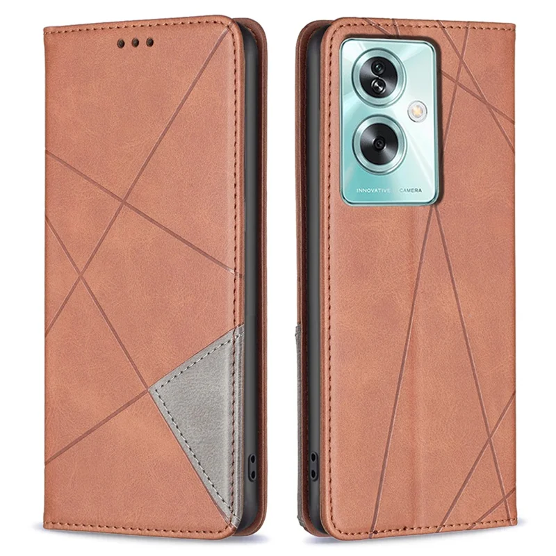 For Oppo A79 5G / A2 5G Case PU Leather Phone Cover Anti-Scratch Phone Shell with Card Slots - Brown