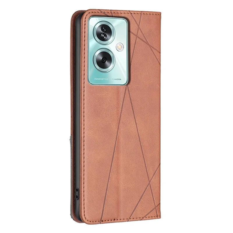 For Oppo A79 5G / A2 5G Case PU Leather Phone Cover Anti-Scratch Phone Shell with Card Slots - Brown