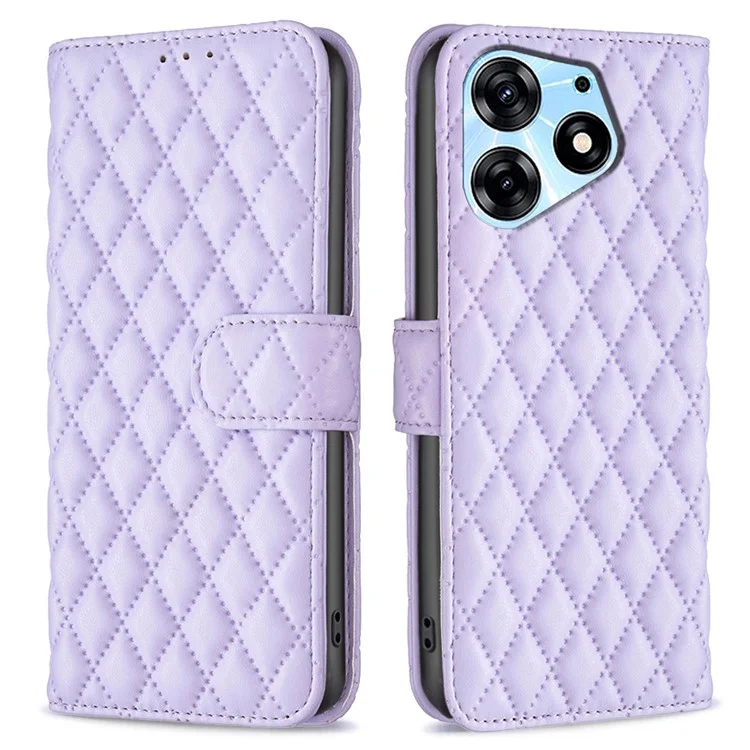 BINFEN COLOR BF Style-14 para Funda de teléfono celular TECNO Spark 10 Pro, de piel sintética con tapa, soporte - Púrpura