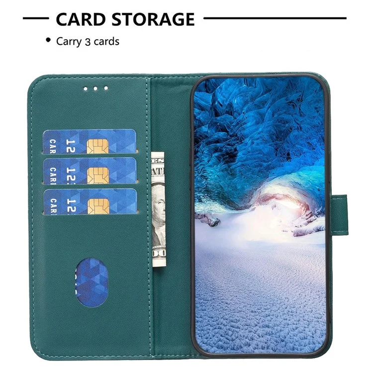 BINFEN COLOR BF17 For TECNO Spark 10 5G Wallet Leather Case Flip Magnetic Phone Cover - Green