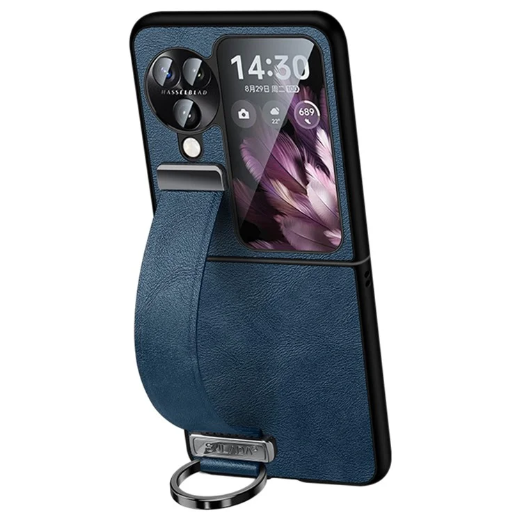 SULADA Fashion Series für Oppo Find N3 Flip 5G Handyhülle mit ausziehbarem Handgriff und Ständer - Blau