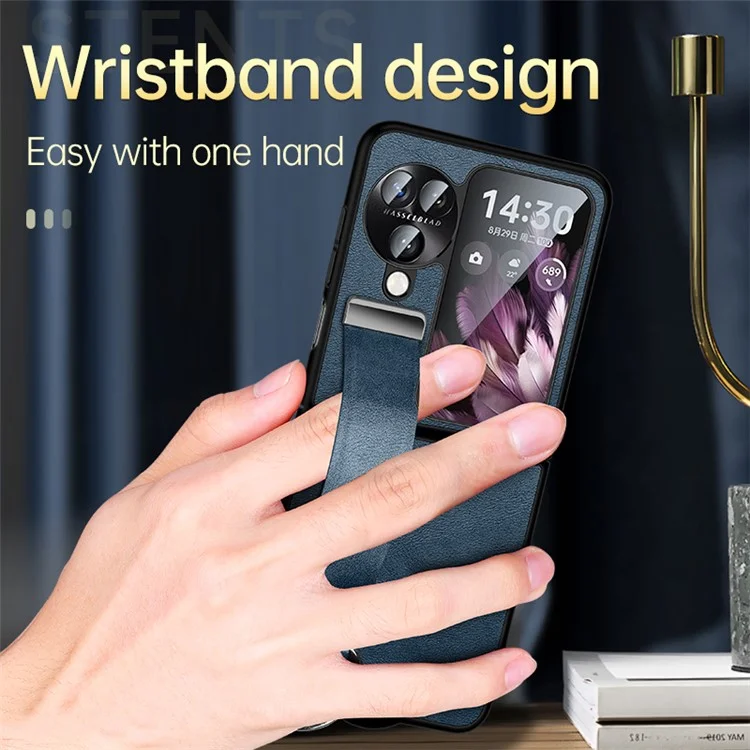 SULADA Fashion Series für Oppo Find N3 Flip 5G Handyhülle mit ausziehbarem Handgriff und Ständer - Blau