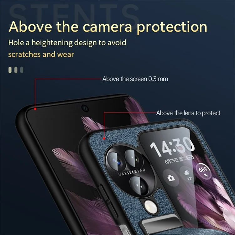 SULADA Fashion Series für Oppo Find N3 Flip 5G Handyhülle mit ausziehbarem Handgriff und Ständer - Blau
