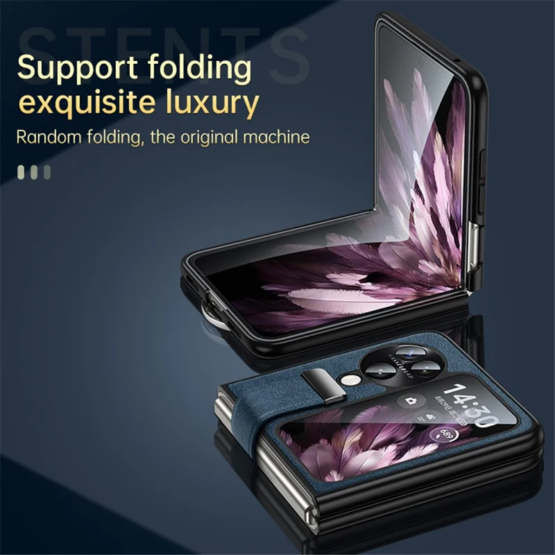 SULADA Fashion Series for Oppo Find N3 Flip 5G Phone Case Retractable Hand Strap Kickstand Cover - Red