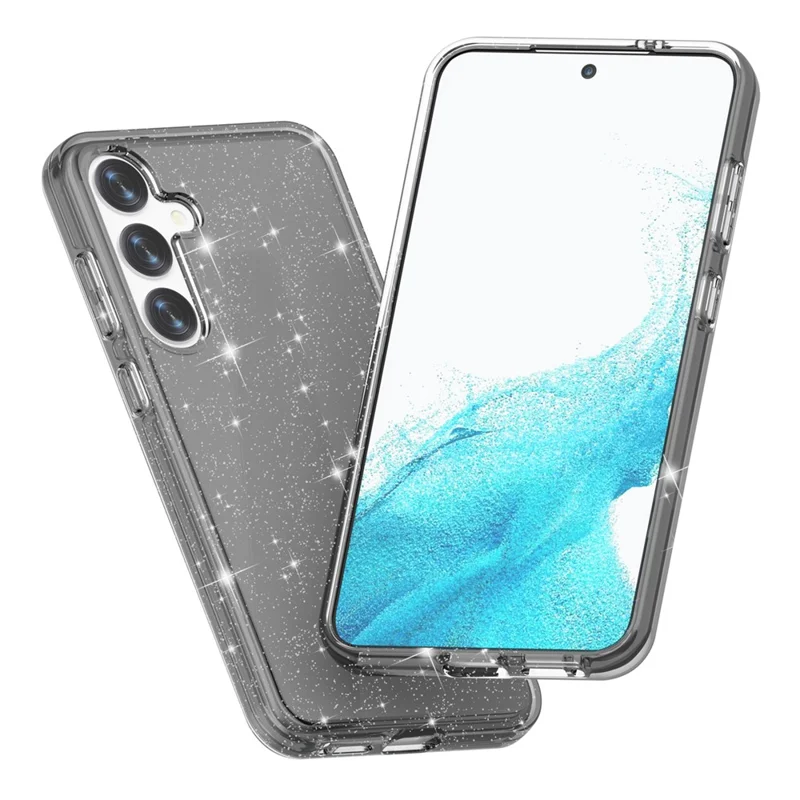 Para Samsung Galaxy S24 Caixa Anti-arranhões Brilhante Glitter Phone Cover - Preto