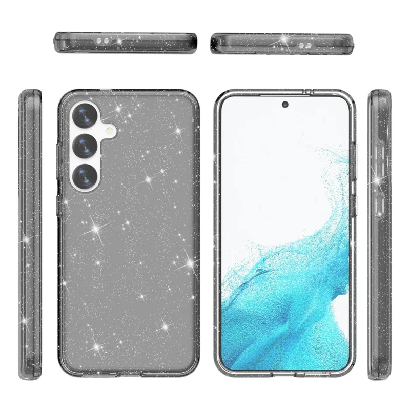 Para Samsung Galaxy S24 Caixa Anti-arranhões Brilhante Glitter Phone Cover - Preto