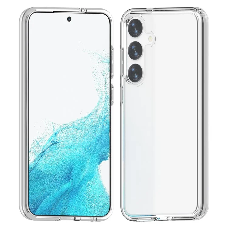 For Samsung Galaxy S24 Case PC+TPU Anti-drop Transparent Phone Cover - Transparent