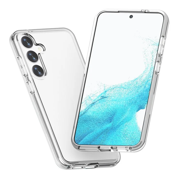 For Samsung Galaxy S24 Case PC+TPU Anti-drop Transparent Phone Cover - Transparent