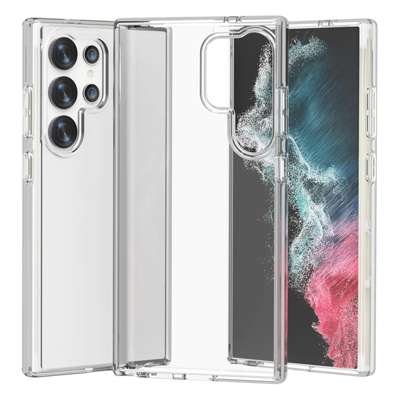 For Samsung Galaxy S24 Ultra Clear Case PC+TPU Anti-scratch Phone Cover - Transparent