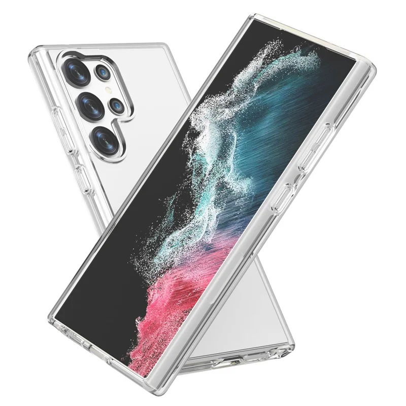 For Samsung Galaxy S24 Ultra Clear Case PC+TPU Anti-scratch Phone Cover - Transparent