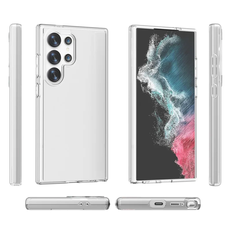 For Samsung Galaxy S24 Ultra Clear Case PC+TPU Anti-scratch Phone Cover - Transparent