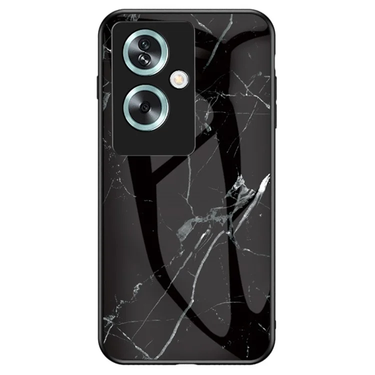 Per Oppo A79 5G / A2 5G Custodia Telefonica Motivo Marmo Vetro Temperato Backcover - Marmo Nero