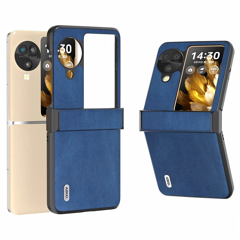 ABEEL For Oppo Find N3 Flip 5G Hinge Protection Case Vintage Phone Back Cover - Blue