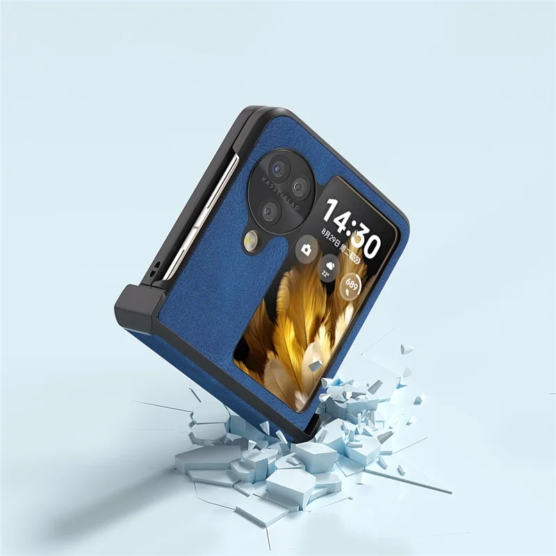 ABEEL For Oppo Find N3 Flip 5G Hinge Protection Case Vintage Phone Back Cover - Blue