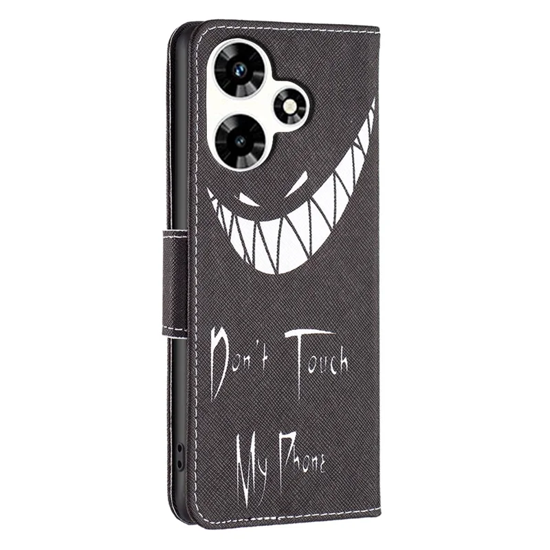 For Infinix Hot 30 Phone Case Pattern PU Leather Stand Wallet Cover - Don't Touch My Phone