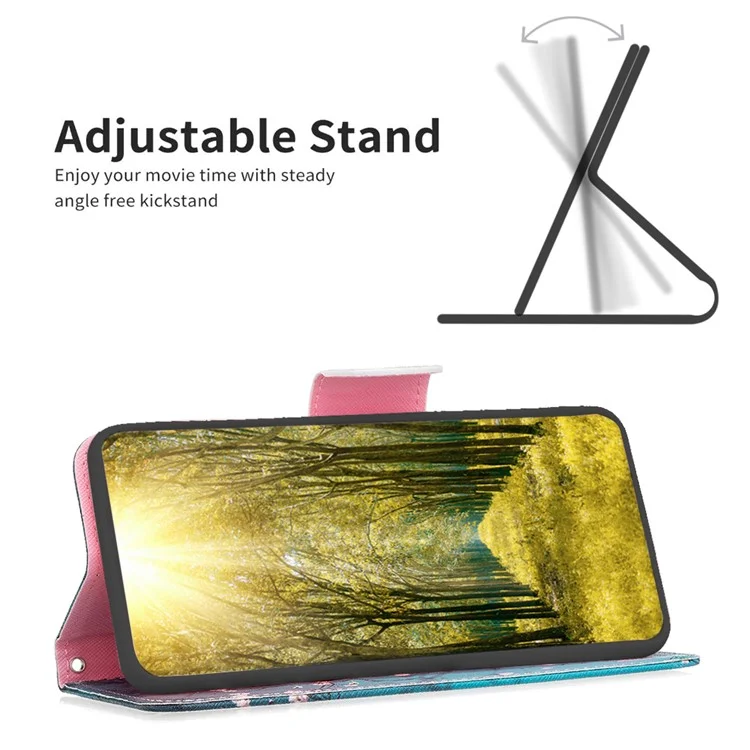 Per Infinix Hot 30 Play NFC 4G Custodia Portafoglio in Pelle PU Stampa a Disegno Flip Cover per Telefono - Fiore di Prugna