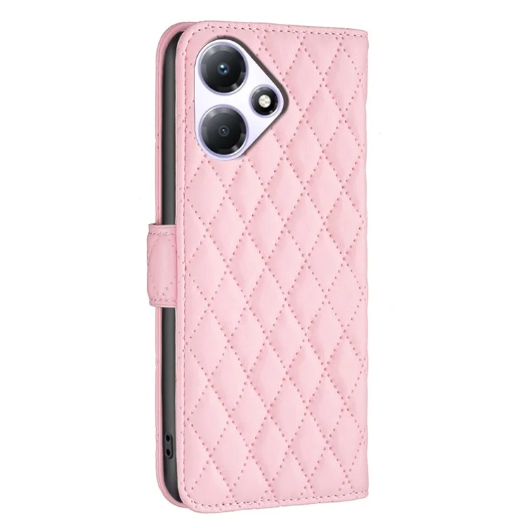 BINFEN COLOR BF Style-14 para Infinix Hot 30 Play NFC 4G Case Leather Imprinted Stand Phone Cover - Rosa