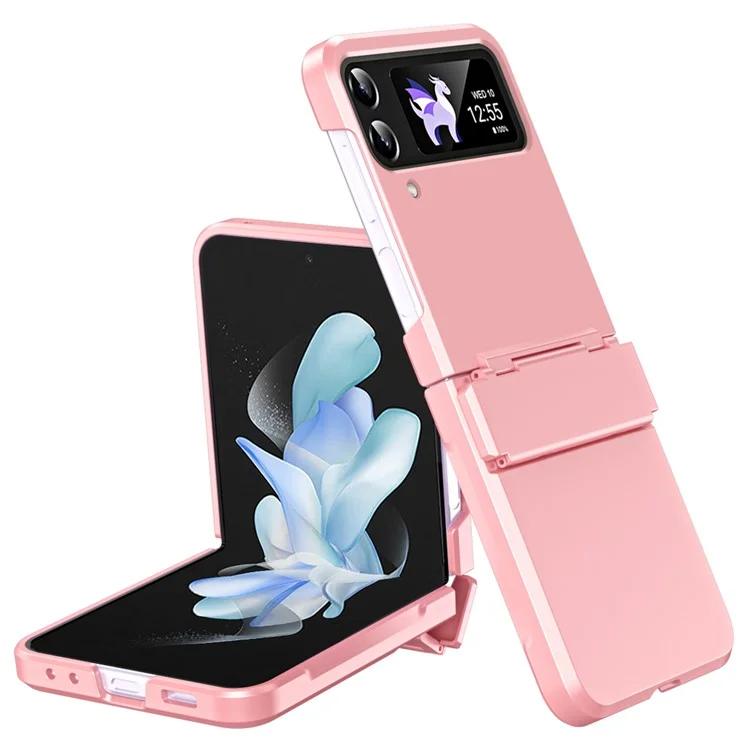 Pour Samsung Galaxy Z Flip3 5G / Z Flip4 5G Étui Coque de Protection Charnière Dur PC Pliable Téléphone Couverture - Rose