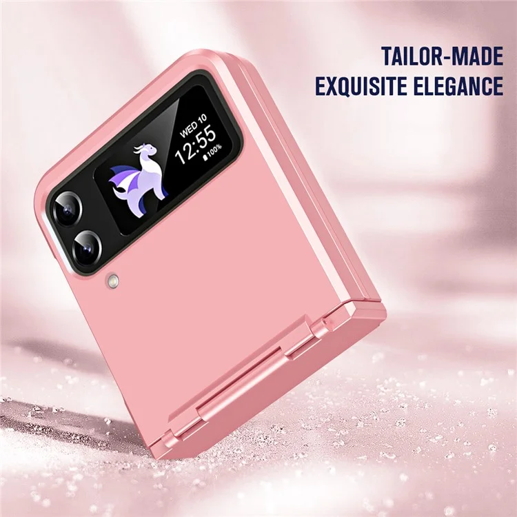 Pour Samsung Galaxy Z Flip3 5G / Z Flip4 5G Étui Coque de Protection Charnière Dur PC Pliable Téléphone Couverture - Rose