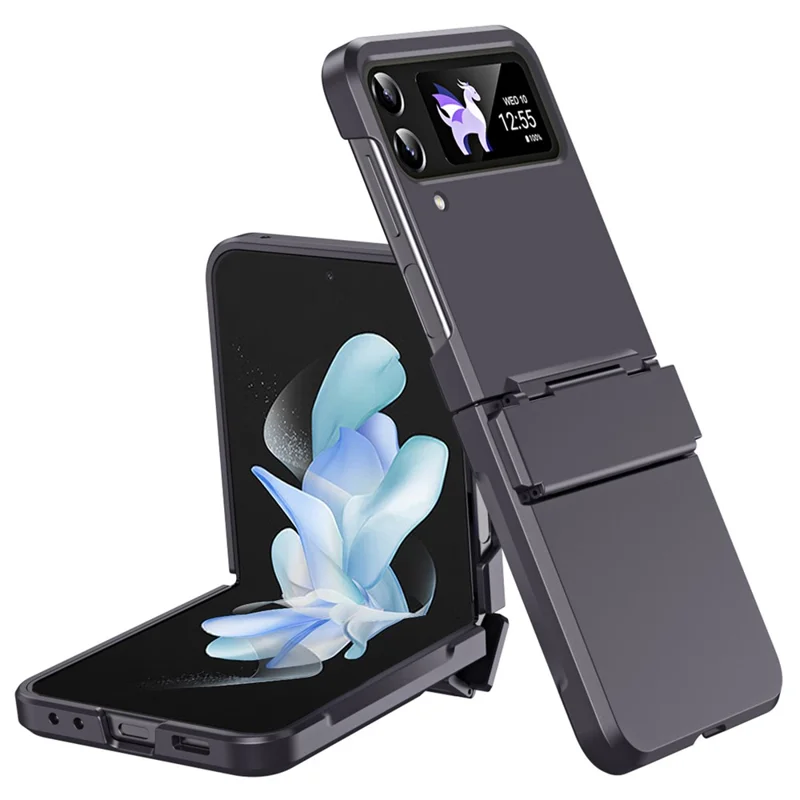 For Samsung Galaxy Z Flip3 5G / Z Flip4 5G Case Hinge Protection Hard PC Folding Phone Cover - Black
