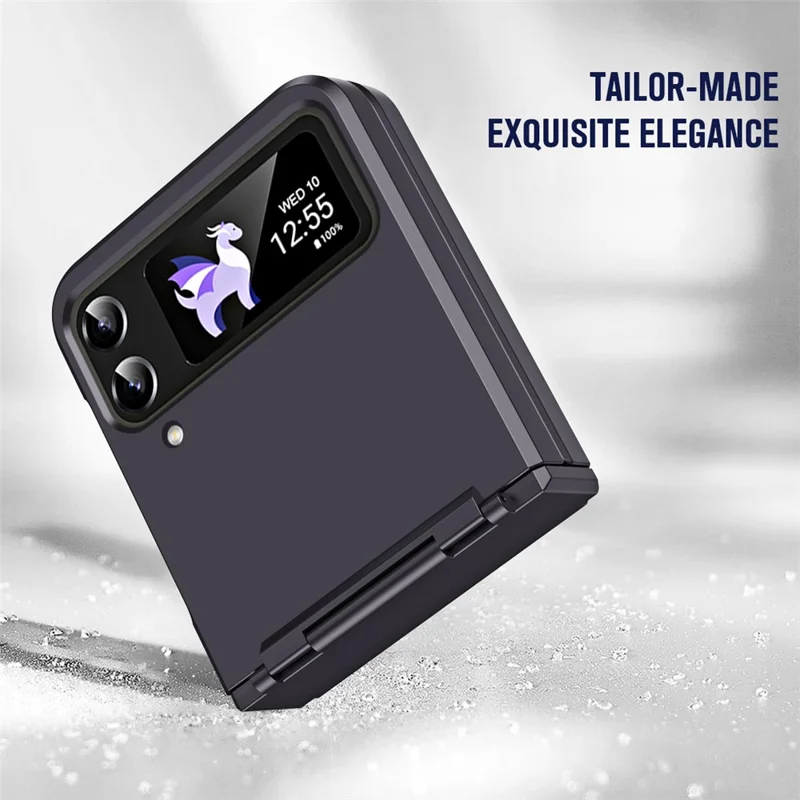 For Samsung Galaxy Z Flip3 5G / Z Flip4 5G Case Hinge Protection Hard PC Folding Phone Cover - Black