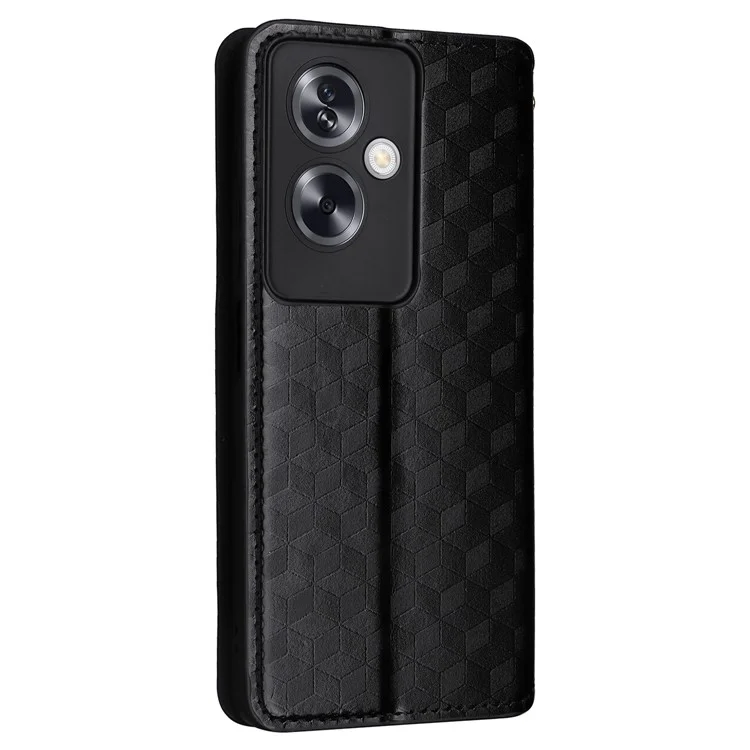 For Oppo A79 5G / A2 5G / OnePlus Nord N30 SE 5G PU Leather Cover Magnetic Cell Phone Case Wallet - Black