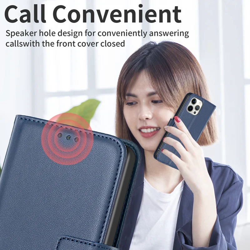 BINFEN COLOR BF17 For TECNO Pova 5 Pro 5G Case Leather Wallet Cellphone Cover with Stand - Blue