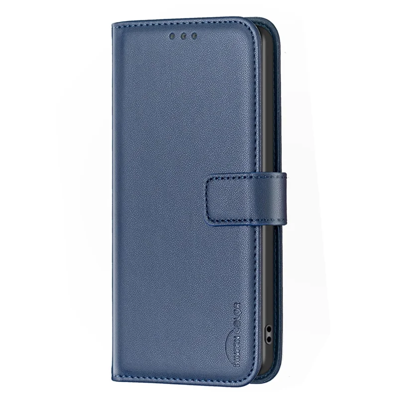 BINFEN COLOR BF17 For TECNO Pova 5 Pro 5G Case Leather Wallet Cellphone Cover with Stand - Blue