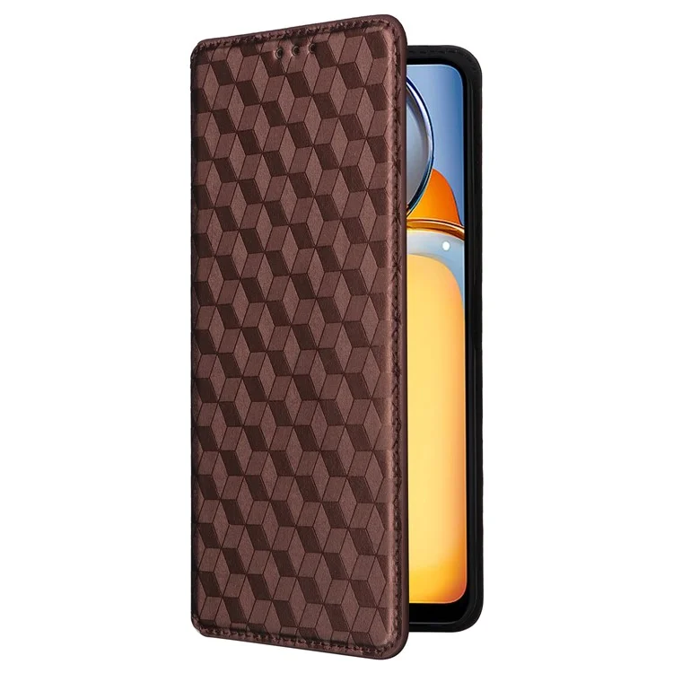 Per Xiaomi Poco C65 4G / Redmi 13C 4G Custodie per telefoni cellulari in pelle con portafoglio Imprinted Flip Cover - Marrone