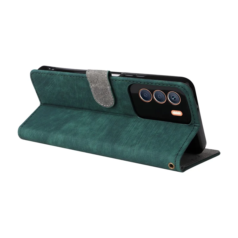 For Infinix Zero 5G 2023 X6815C X6815D Case RFID Blocking PU Leather Stand Cover with Strap - Green